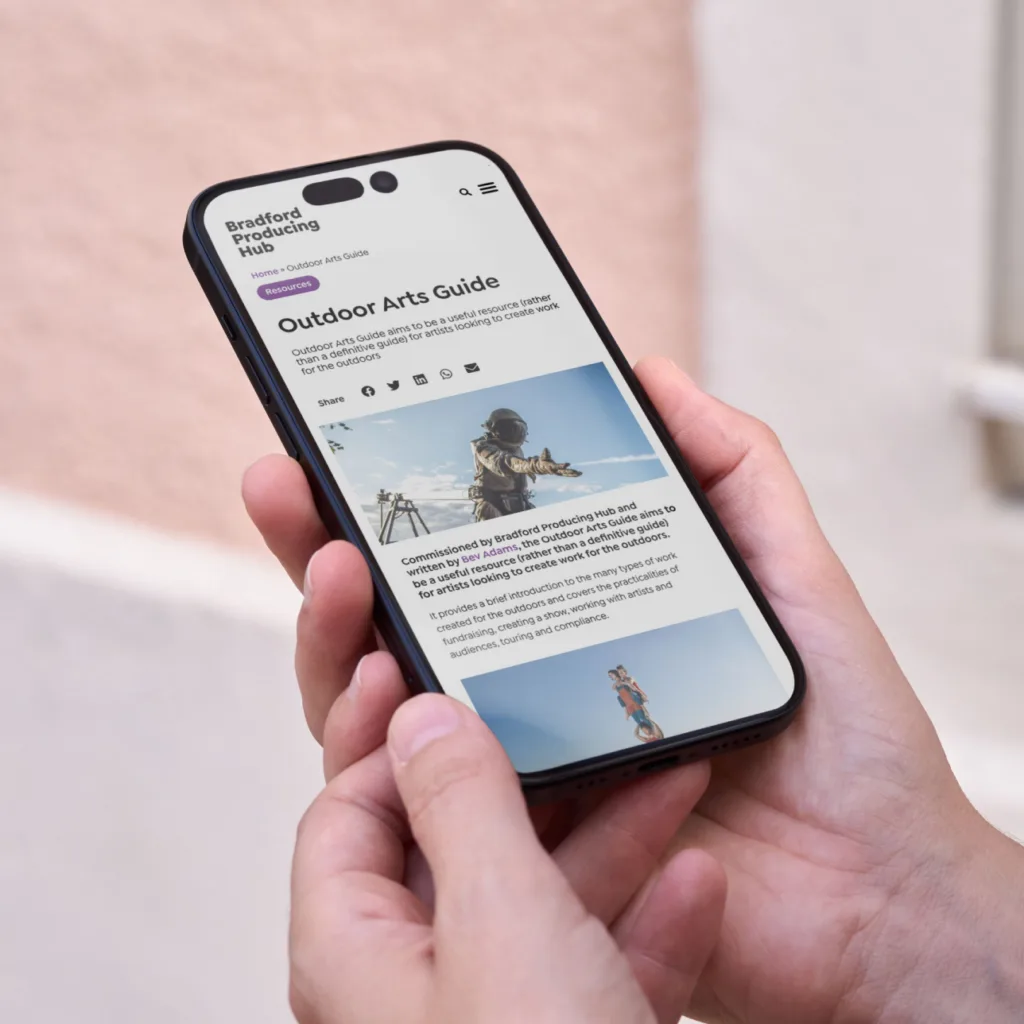 Bradford Producing Hub - Web Design Mobile