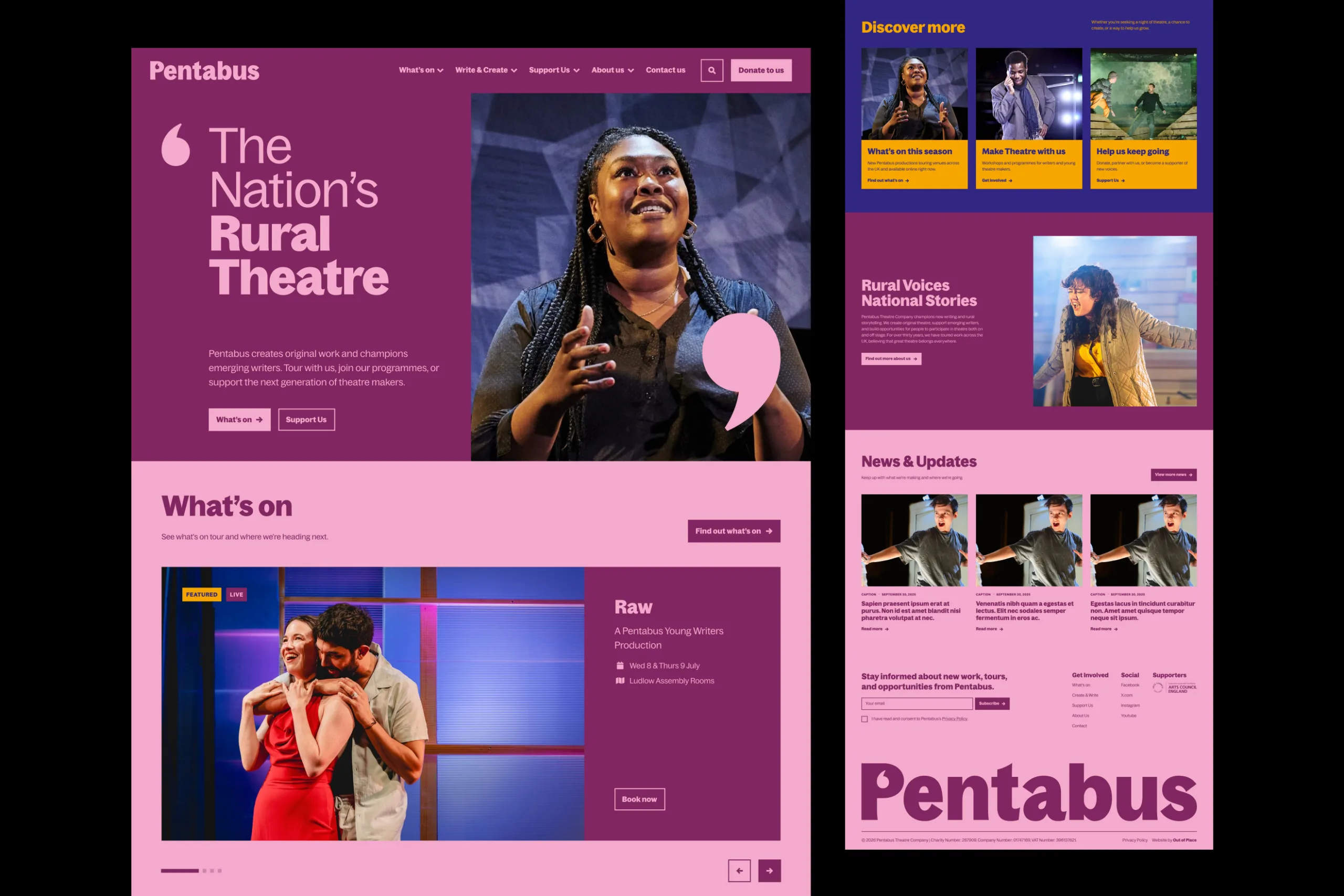 Pentabus - Theatre Website Design and Build