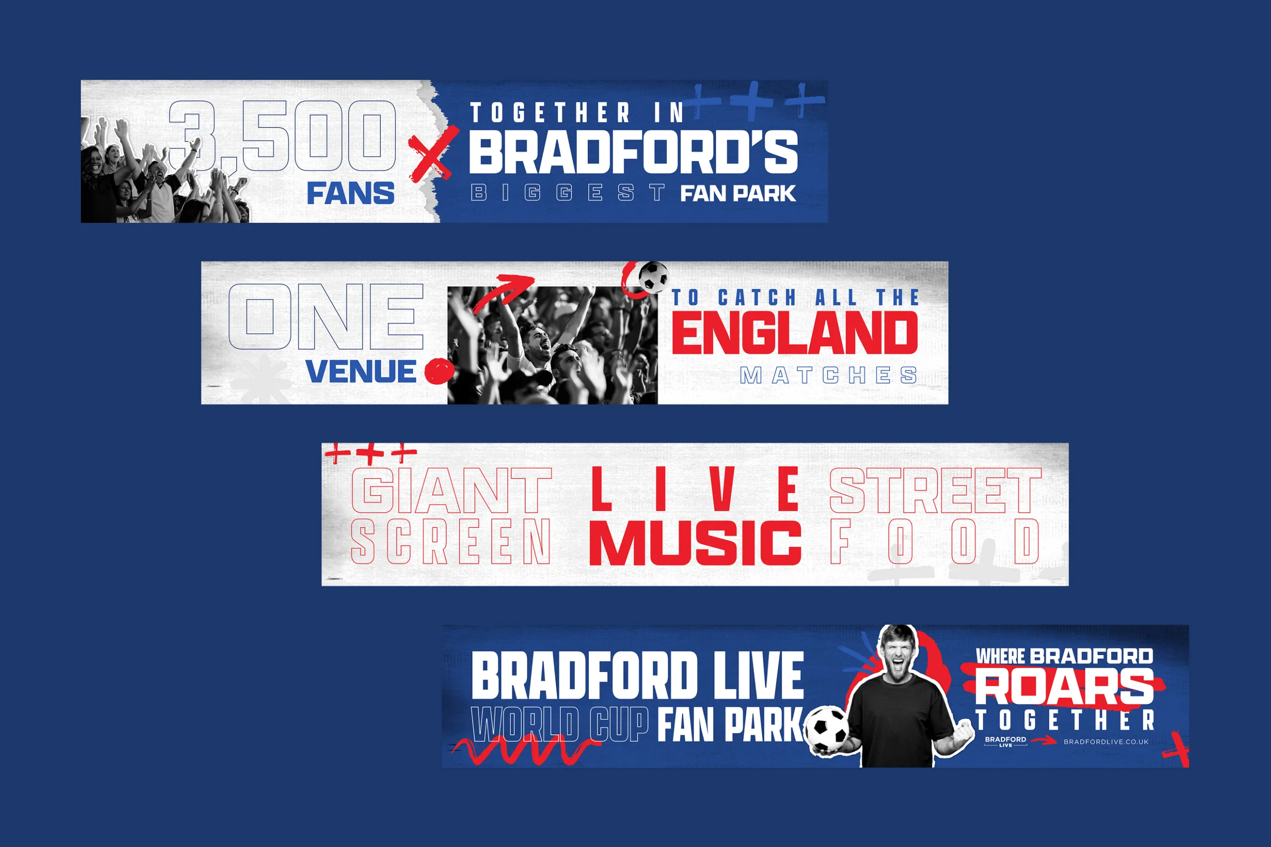 Bradford Live: World Cup 2026 - Banner Designs