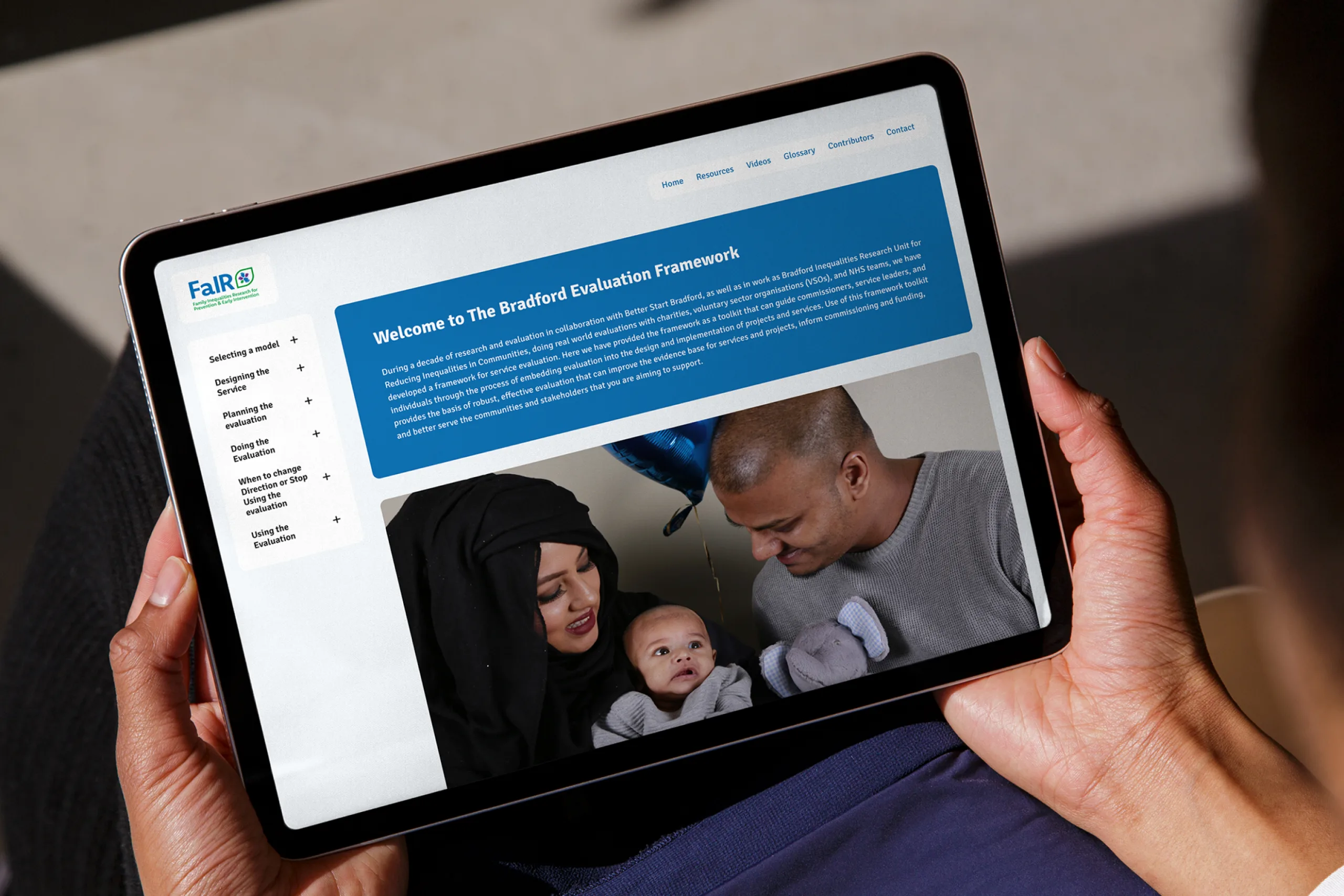Born in Bradford - NHS Website on iPad