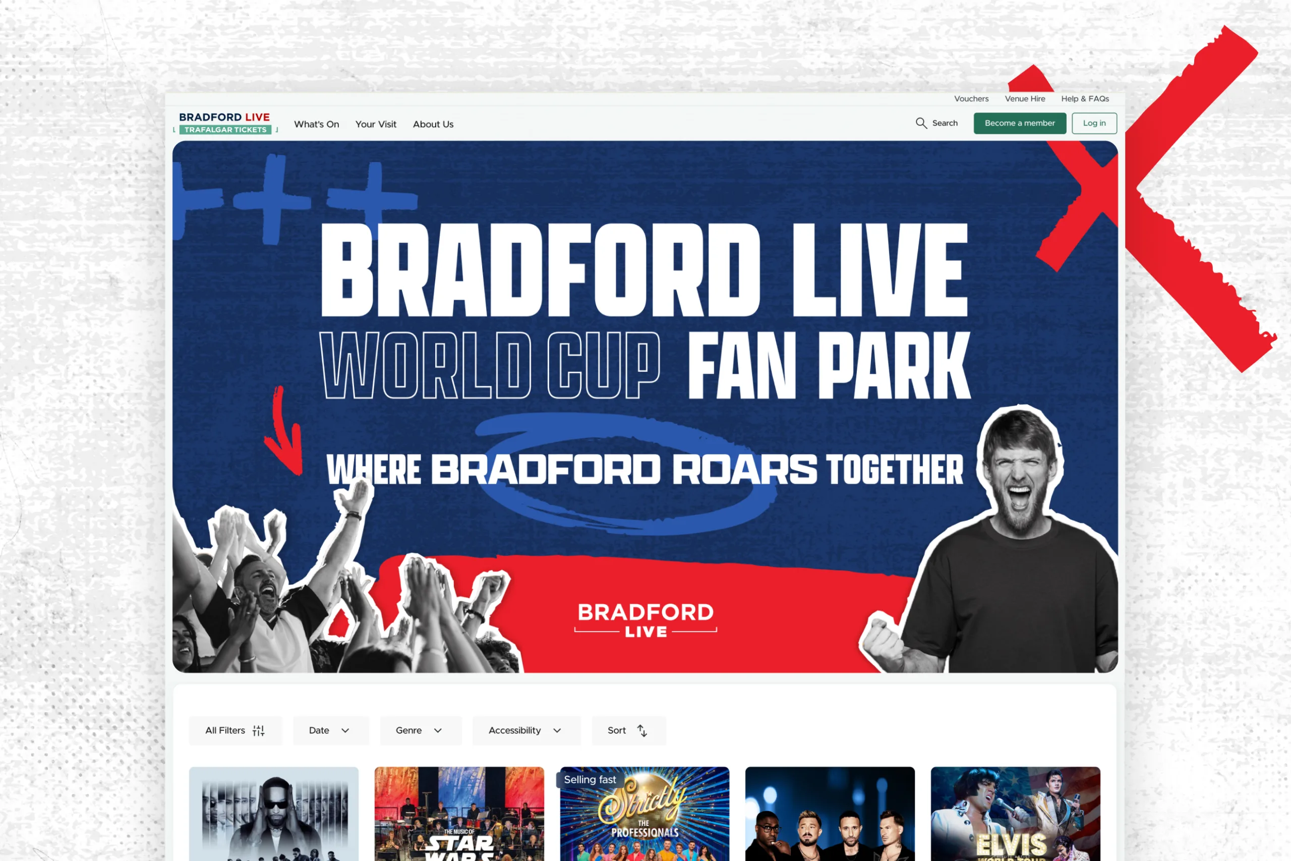 Bradford Live: World Cup 2026 - Website Hero Design