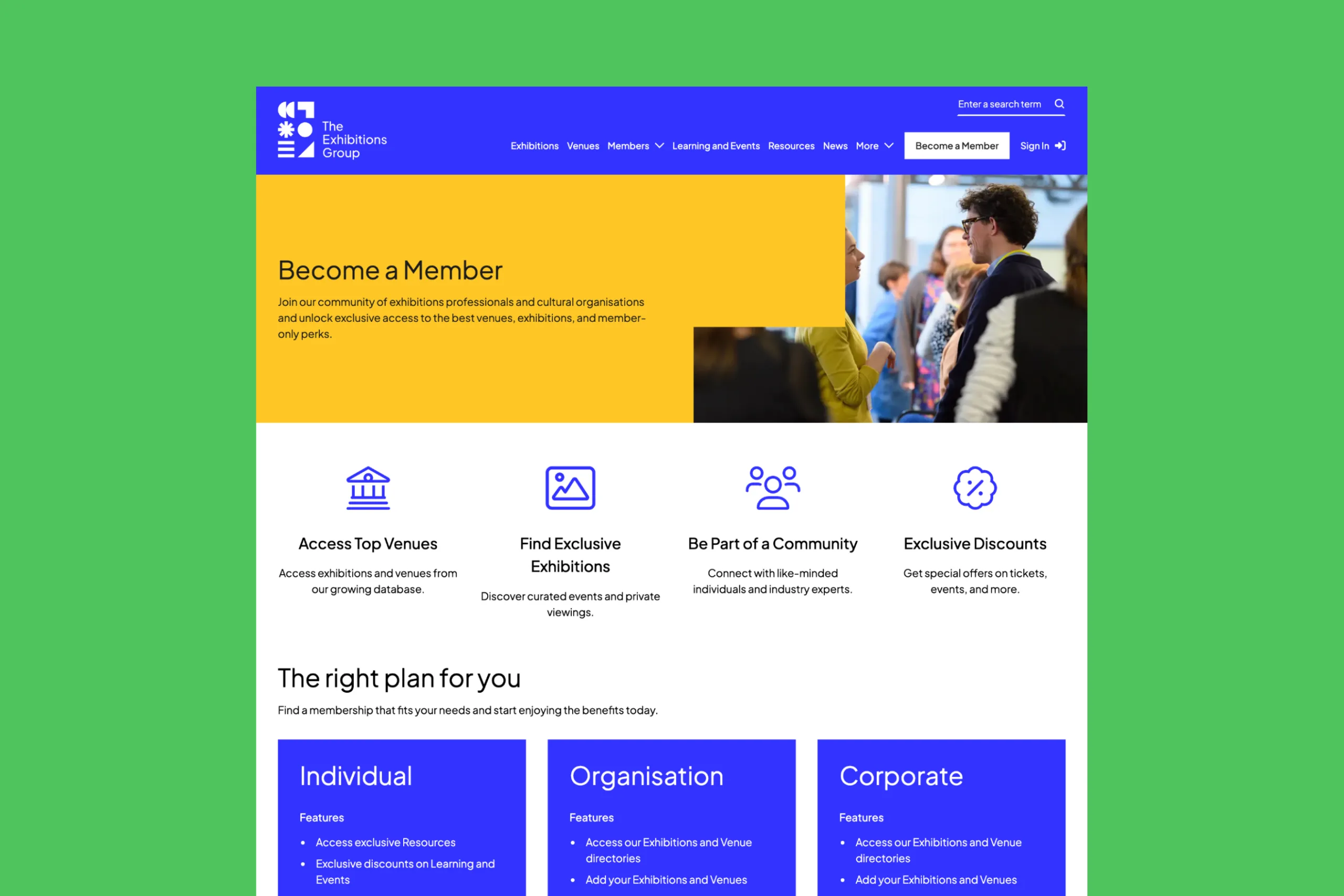 The Exhibitions Group - Membership Website