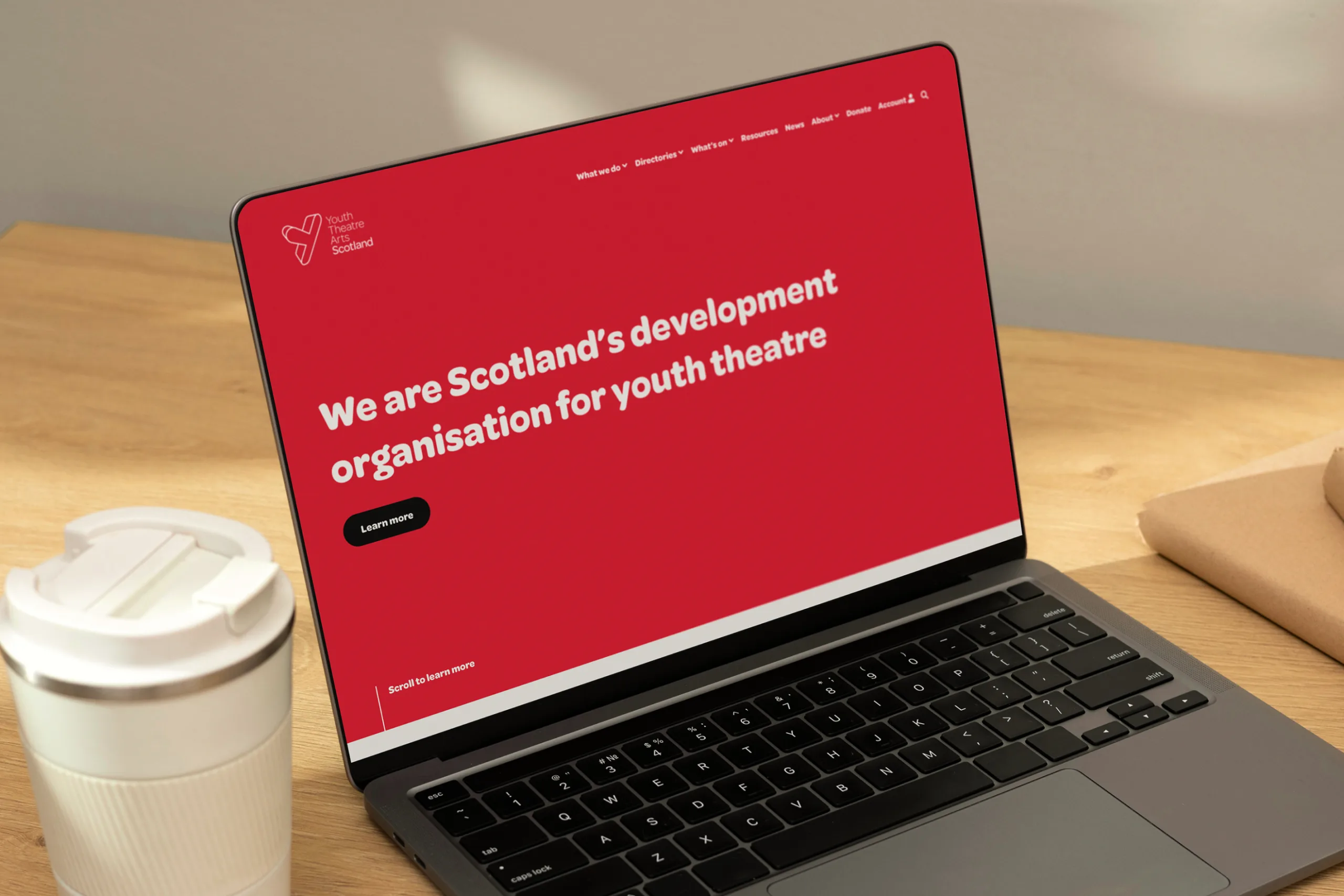 Youth Theatre Arts Scotland - Home Page Design
