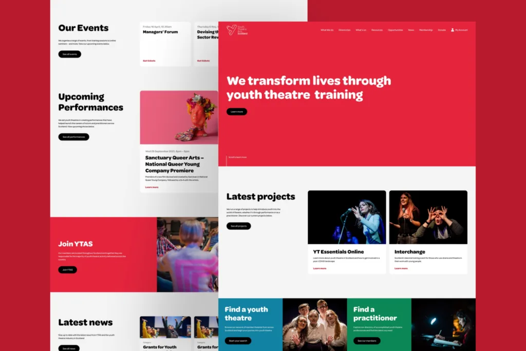 Youth Theatre Arts Scotland - Web Design