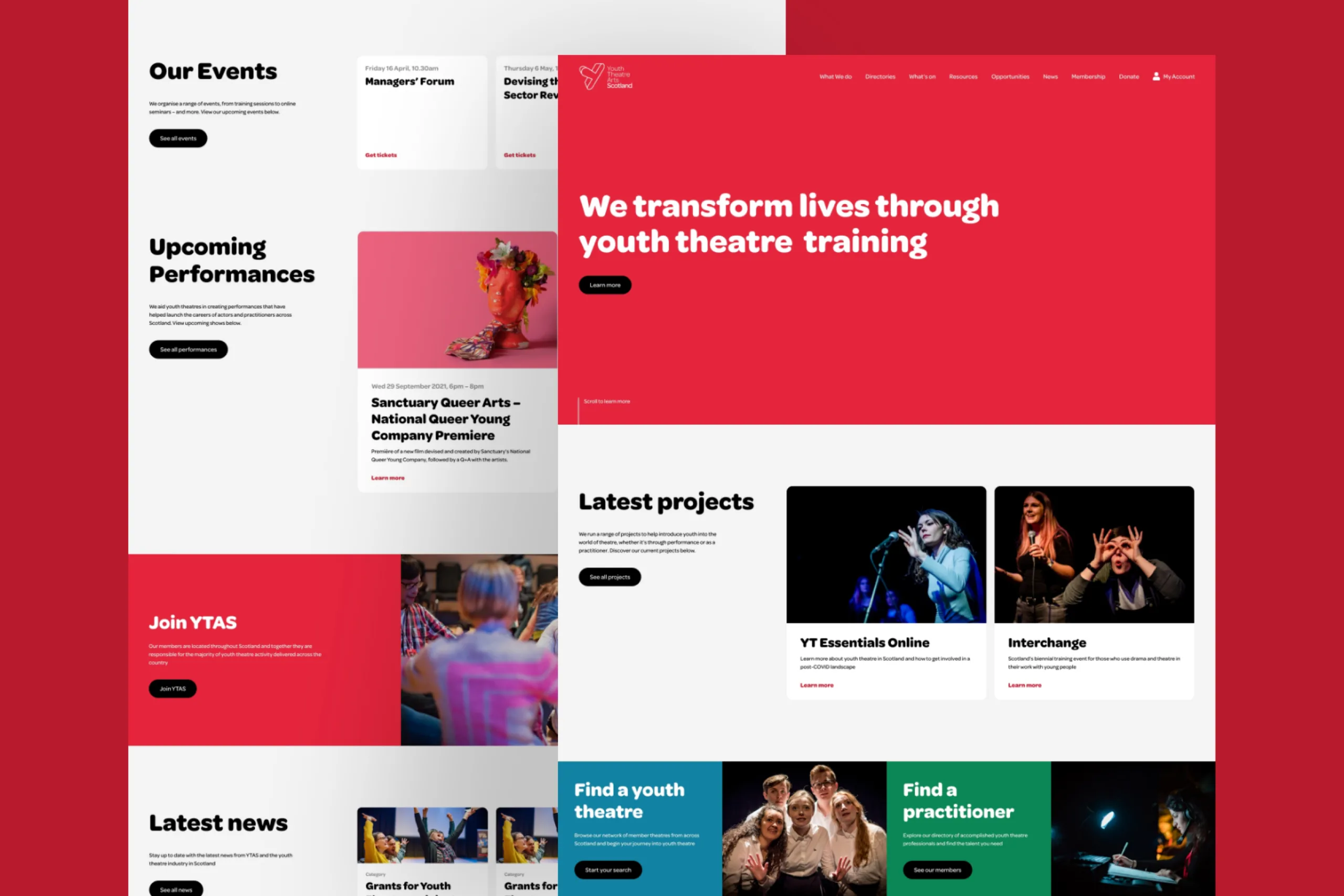 Youth Theatre Arts Scotland - Web Design