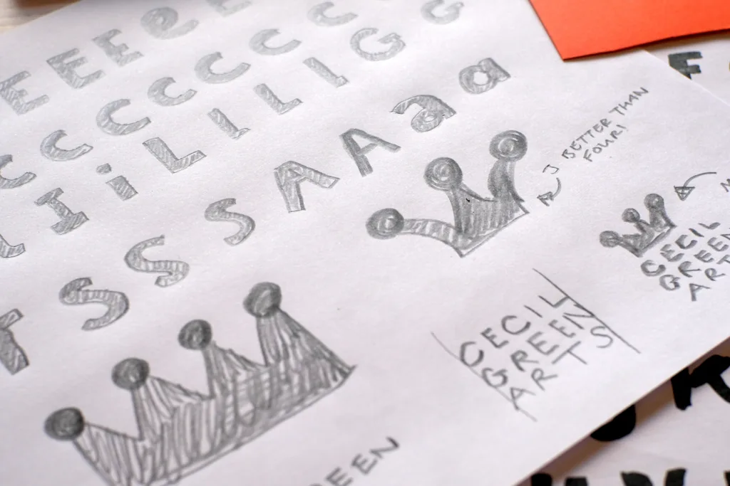 Cecil Green Arts - Custom Typeface Sketches