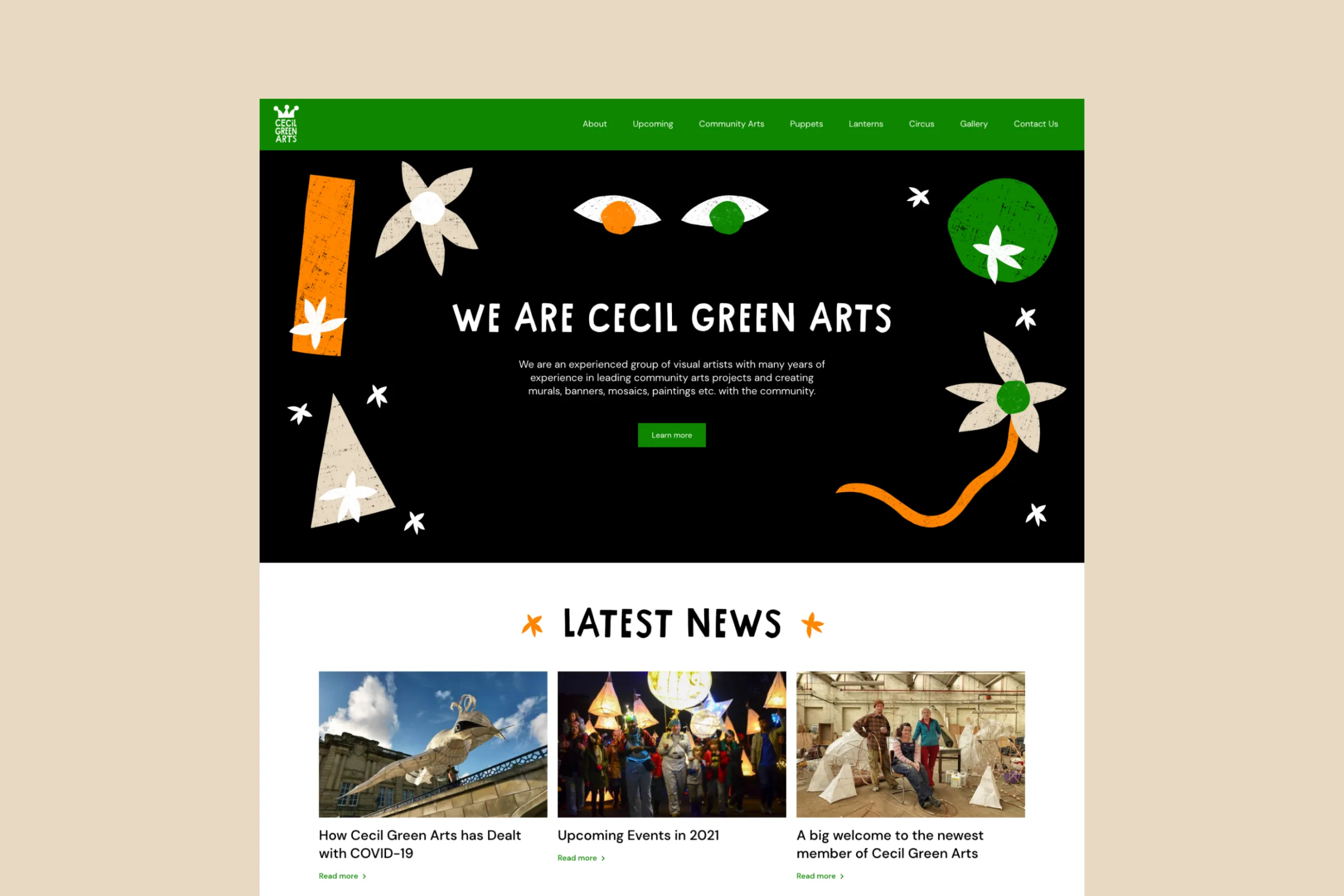 Cecil Green Arts - Website design