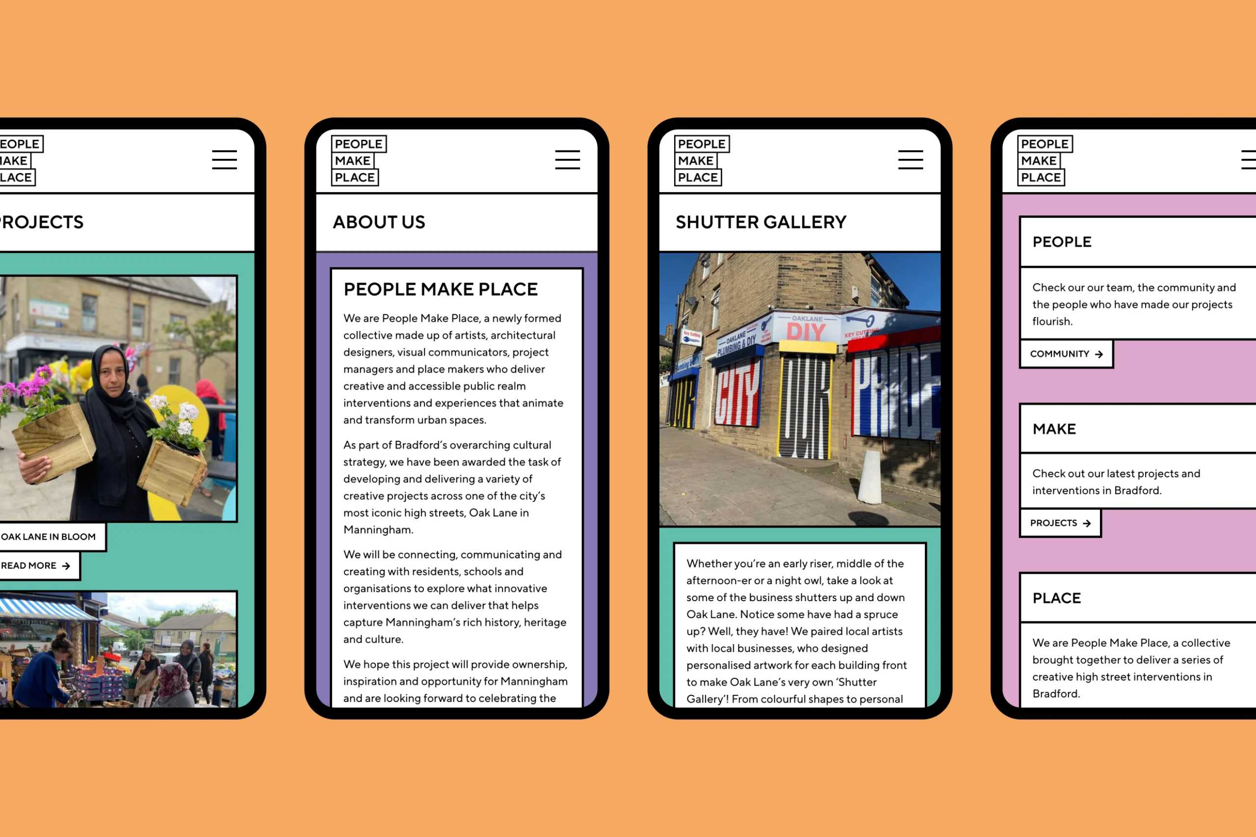 People Make Place - Website Design on Mobile
